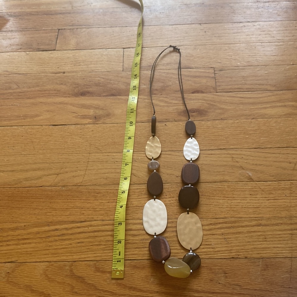 Long Flatbead Statement Necklace - image 2